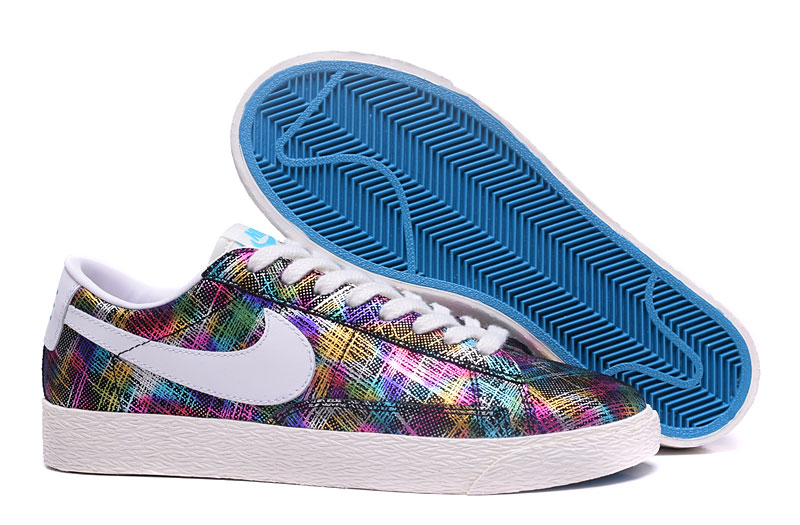 New Women Nike Blazer Low Colorful White - Click Image to Close